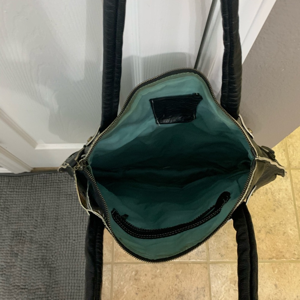 Black Leather Hobo Tote - image 7